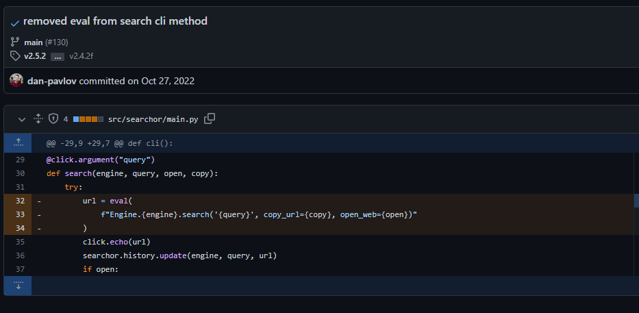 Searchor library eval commit